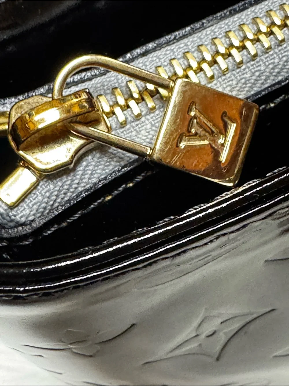 Louis Vuitton Vernis Black Houston Bag Tote Vachetta Leather + Dust Bag
